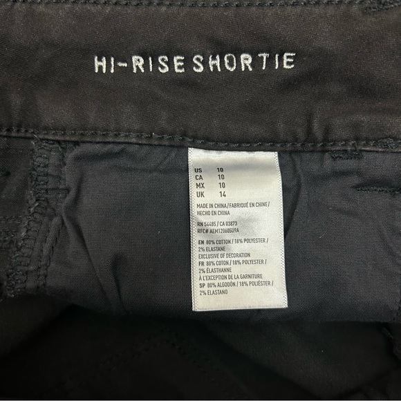 American Eagle Black Hi Rise Shortie Shorts Size 10 - Picture 4 of 10